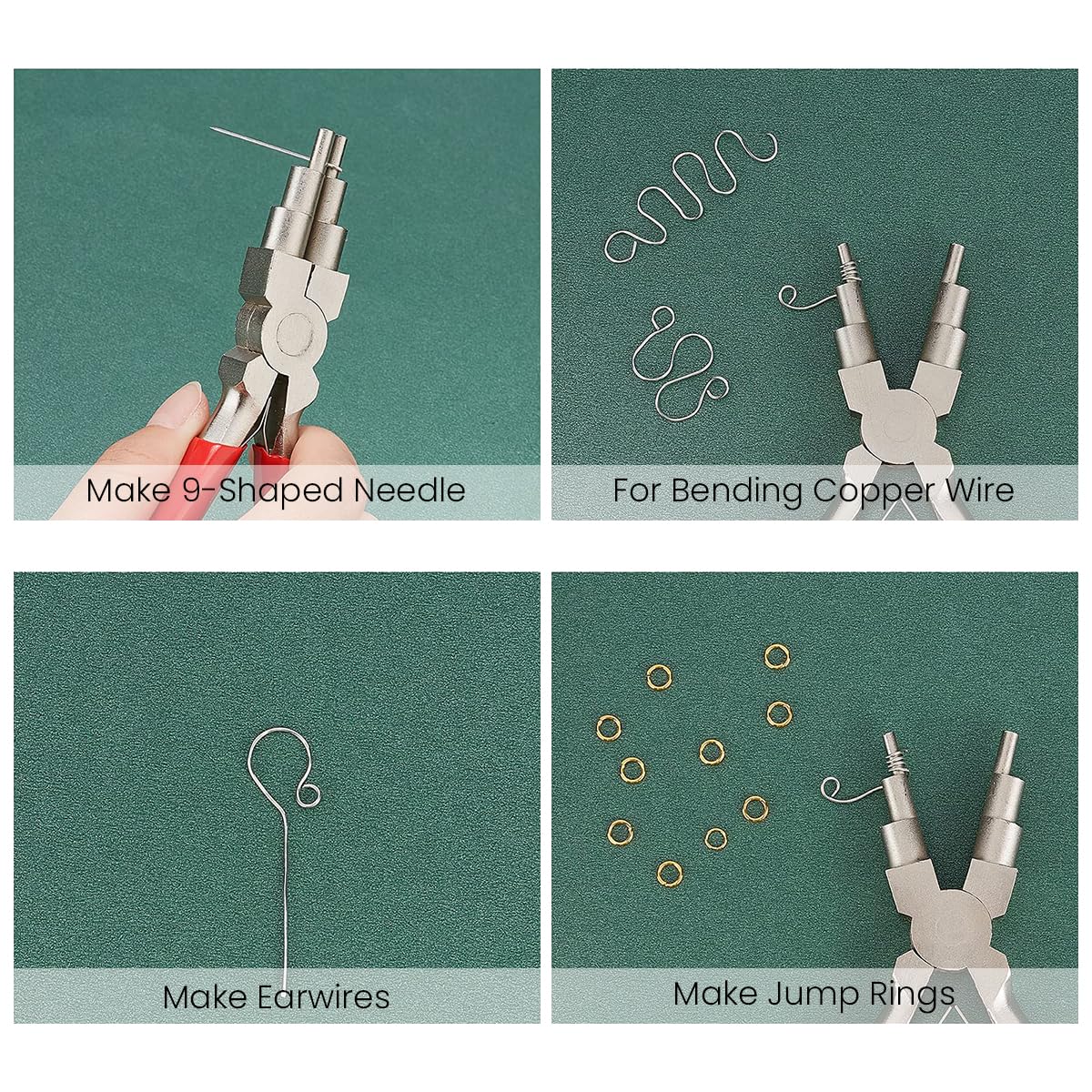 HASTHIP Jewelry Pliers for 3–10mm Rings with Round and Needle Nose Tips | Carbon Steel Build