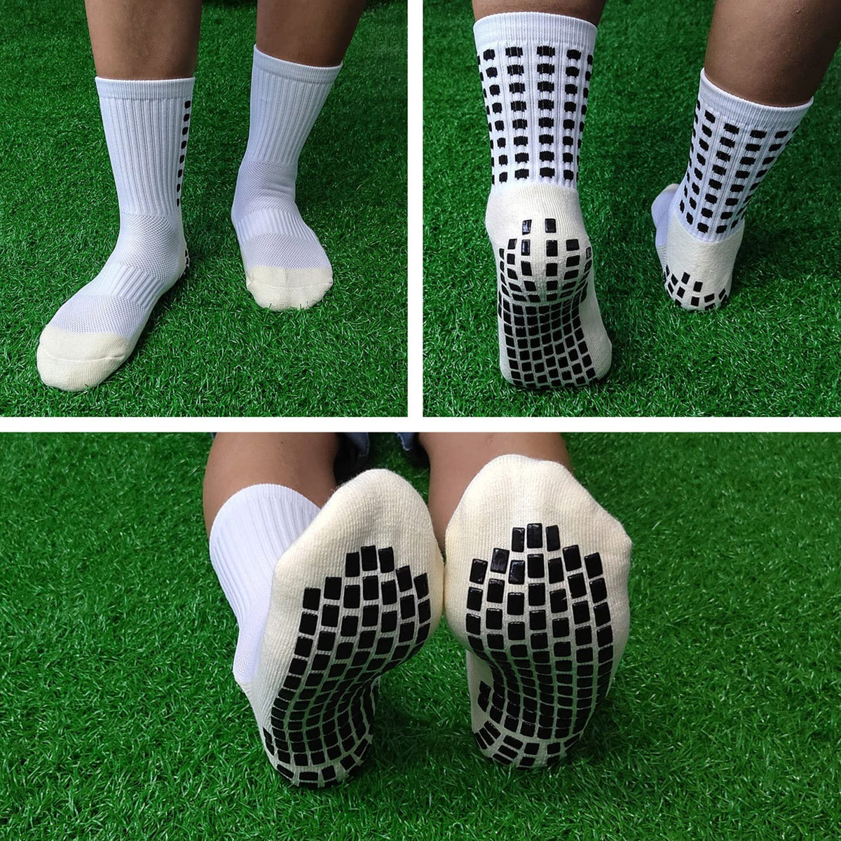 HASTHIP® 2 pairs of Men Women Athletic Socks, for Badminton Soccer Running Gym & Indoor Training, Hi-Tech Performance Rubber Anti-Slip and Thicken Cushion Sport Socks Ankle Length Socks