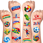 HASTHIP® 45 Tatuajes Temporales de Fútbol para Niños y Adultos,Diseños de Pintura al Óleo,Merchandising Mundial 2026 Tatuajes Lavables Multicolor para Fiestas Regalos y Bolsas Sorpresas
