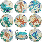 HASTHIP Diamond Art Coasters for DIY Mandala Painting with Holder 8 Pcs Acrylic Set | Fun Gift for Beginners
