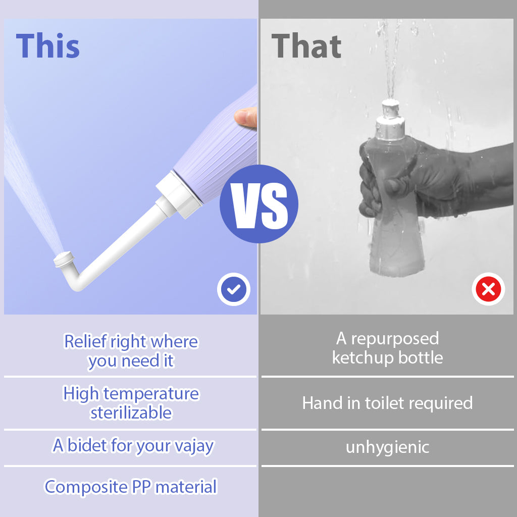 HASTHIP® Peri Bottle, 500ml Portable Travel Bidet with Bag, with 2 Interchangeable Spray Nozzles Travel Bidet with Storage Bag Cleansing Bidet Sprayer for Personal Hygiene Care, Postpartum Perineal