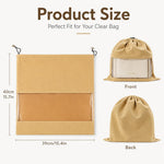 HASTHIP Velvet Dust Bags for Handbags, 2-Piece Set with Clear Window, Each 40 × 39CM