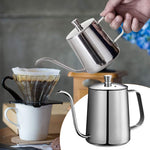 HASTHIP® Pour Over Coffee Gooseneck Water Kettle with Lid 350ml Stainless Steel Coffee Pot Gooseneck Kettle Hand Drip Kettle Pour Over Coffee