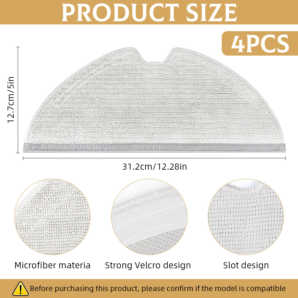 HASTHIP® 4Pcs Replenishment Kit Mop Cloth for Drea*me D9/D9 Pro/D9 Max /F9/F9 Pro/L10 Pro Robot Vacuum Cleaner, Replacement Accessories Cleaning Tools Washable and Reuseable Absorbent Mop Pad