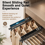 HASTHIP Pull Out Closet Rod Adjustable Clothes Hanger Rail Organizer No drill adhesive