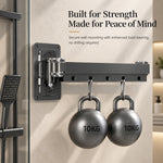 HASTHIP Retractable Folding Shower Curtain Aluminum Rail Waterproof Polyester Cloth