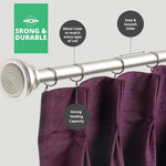 HASTHIP® 24PCS Metal Curtain Rings, 37mm Rustproof Iron Eyelet Hooks for Heavy Curtains, Smooth Gliding Durable Rings for Window, Bath, Office - Fits 30-35mm Rods (Silver)