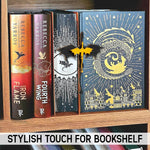 HASTHIP® Fourth Wing Merch Dragon Bookshelf Decor, Handmade Wooden Bookshelf Decorations, Fantasy Fan Book Nook Acotar Trinkets, Cool 4th Wing Bookish Accessories Gifts for Books Lovers