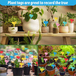 HASTHIP Plant Label Set for Garden Organization featuring 200 pcs PVC Yellow Tags | Writable and Loop Design
