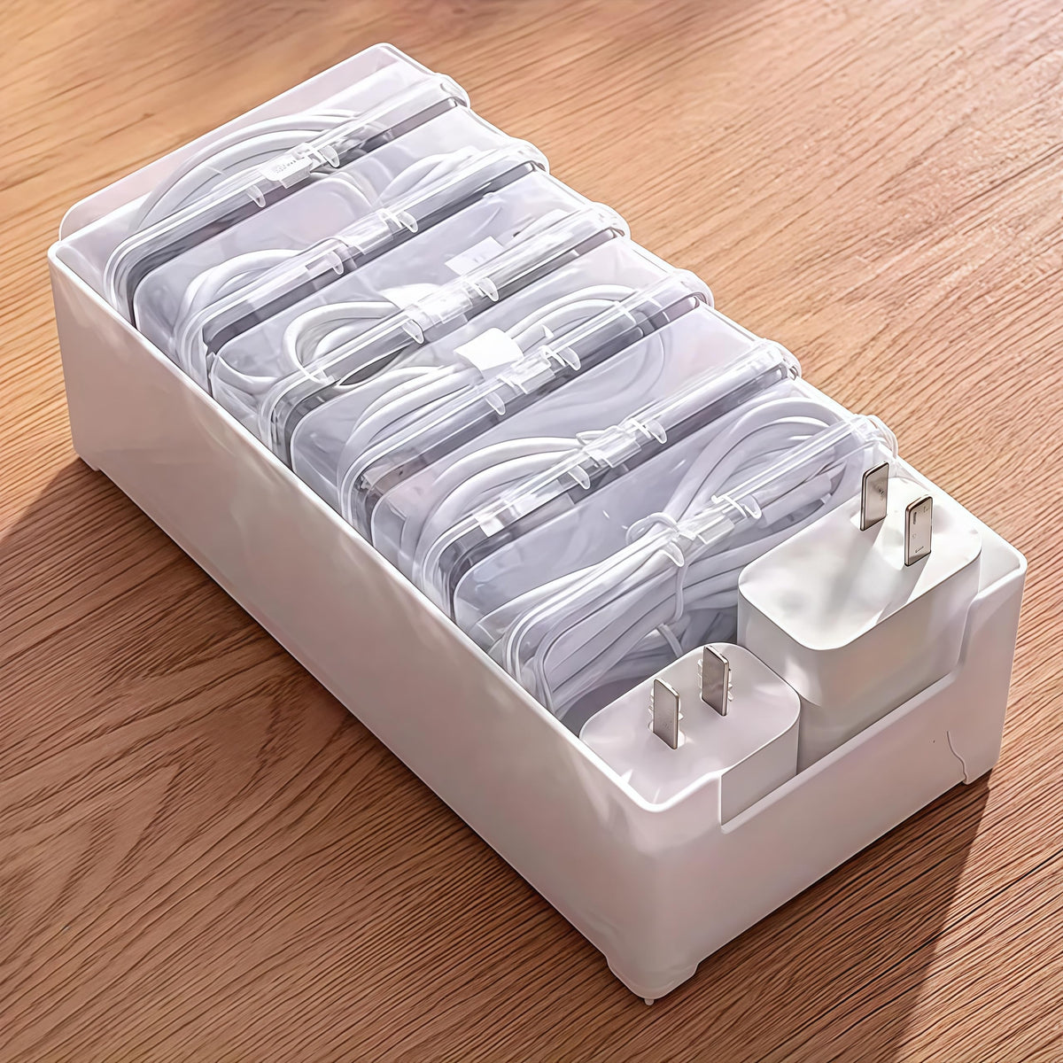 HASTHIP Small Clear Cable Organizer Boxes for Travel and Crafts with Storage Tray | 7 Pcs 6.5x9.5x2.5cm Durable PP Set
