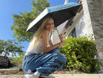 HASTHIP® UPF 50+ Compact Travel Umbrella,Lightweight Folding Sun & Rain Umbrella with Black Coated Liner,Windproof Fiberglass Ribs Water-Resistant Portable Mini Purple