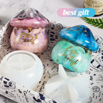 HASTHIP Resin Molds for DIY Epoxy Craft featuring 2 Part Mushroom Jar Design 3PCS | with 3.26×2.16 in Base and 4.17×2.48 in Lid