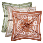 HASTHIP® Pañuelos de Seda Satinada para Mujer,3 Piezas 70x70 cm Fulares Cuadrados Suaves y Ligeros,Bandanas de Moda para Cabello Cuello o Viaje Accesorios Elegantes Uso Diario