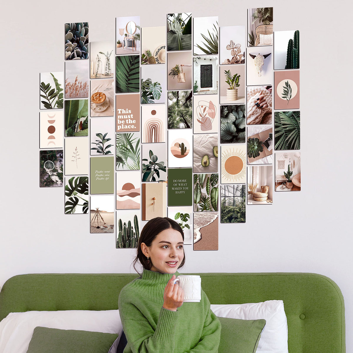 50 Sheet Wall Sticker Post Card Photo Display Decor Forest & Desert Collection Aesthetic Wall Sticker Wall Art Posters Room Decor 4x6 Inch Art Paper for Girls