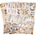 HASTHIP Vintage Journal Supplies Pack for Scrapbooking with 200 pcs Stickers | Gold Aesthetic DIY Paper Set
