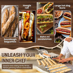 HASTHIP Loaf Bread Proofing Tray for Baking 14.9 in 4 Groove Carbon Steel with Vent Holes | Non Stick Sourdough and French Bread Baking
