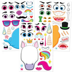 HASTHIP® Make-a-Face DIY Animal Stickers Set for Kids, Creative Character Sticker Sheets with 3D Animal Faces, Flexible PVC Vinyl Craft Stickers for Decorating Notebooks, Gifts, and Party Supplies Use