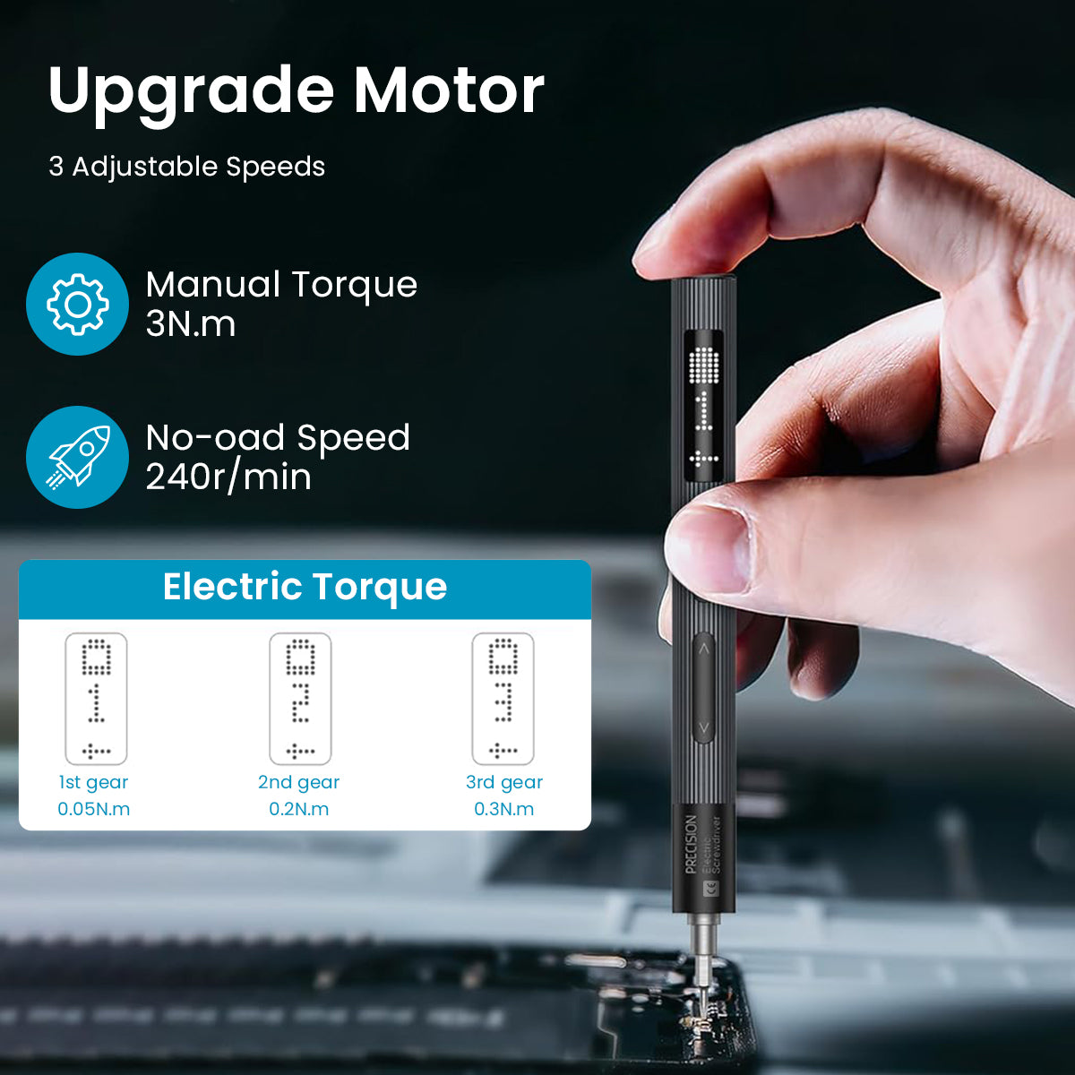 HASTHIP® Electric Screwdriver Set, Rechargeable Mini Screwdriver Set, 50 in 1 Power Repair Tool Kit with Torque and Power Display,