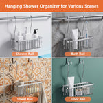 HASTHIP Aluminum Over-Door Shower Caddy, Tool-Free Hanging Storage, 28.5 × 12 × 9.6 cm