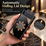 HASTHIP Cigarette Case, Slim Portable Metal Box with Sliding Cover, 18 to 20 Capacity, Black