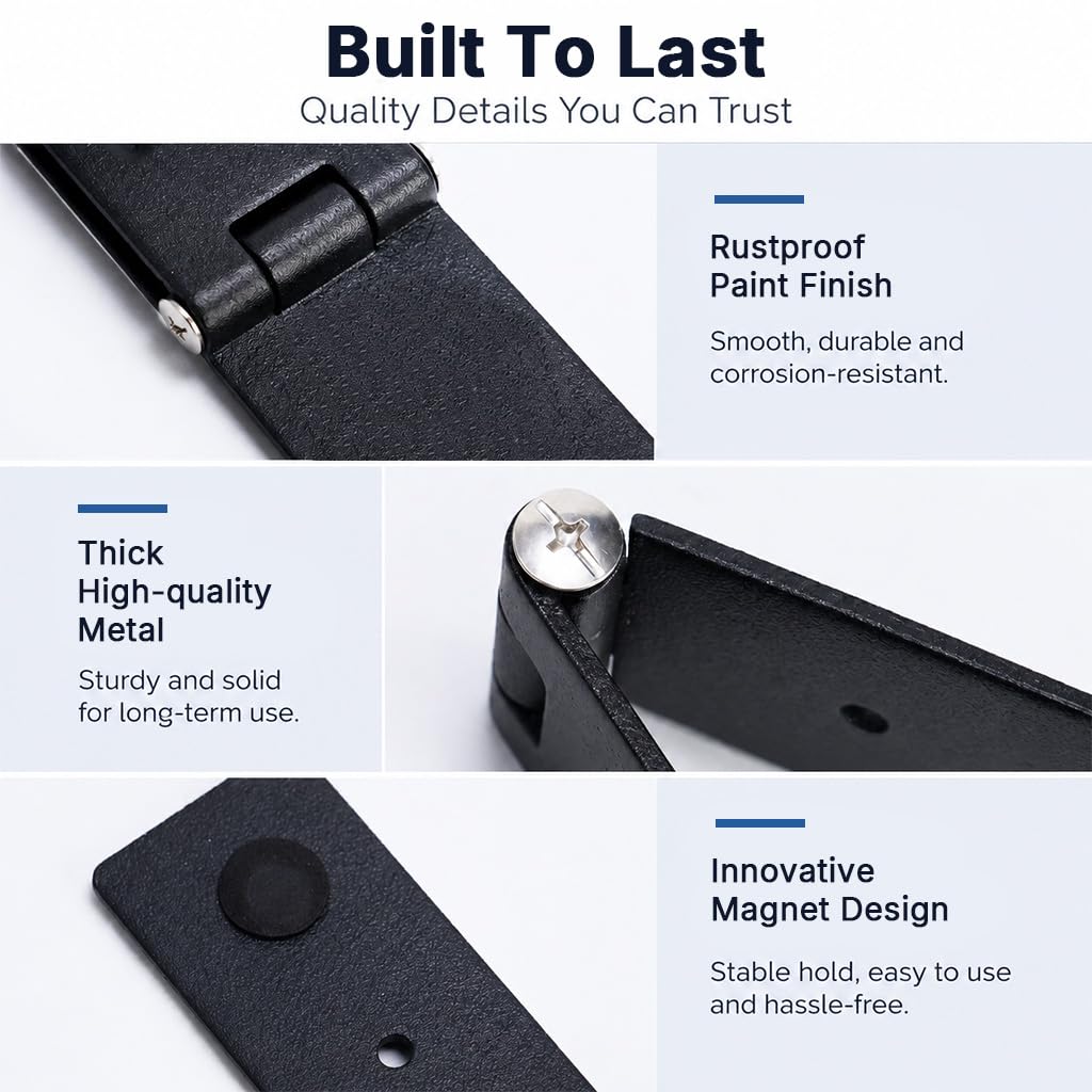 HASTHIP Cold Rolled Steel Kickdown Door Stopper with Non-Slip Rubber Tip and Two Mounting Options