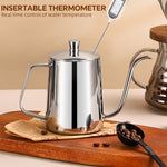 HASTHIP® Pour Over Coffee Gooseneck Water Kettle with Lid 350ml Stainless Steel Coffee Pot Gooseneck Kettle Hand Drip Kettle Pour Over Coffee