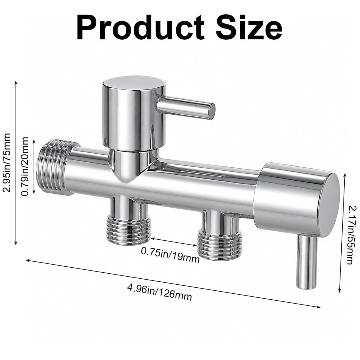 HASTHIP Dual Control Water Tap with Independent Handles, G1/2-Inch Interface and Two Outlets
