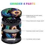 HASTHIP® Kitchen Herb Grinder Spice Mill Metal Grinder with Precision Teeth 4-Layer Fine Herb Grinder Boutique Zinc Alloy Kitchen Grinder for Herbs & Spices