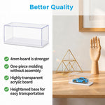 HASTHIP 4-Piece 1:64 Model Car Display Cases with Clear Acrylic Covers and White Bases