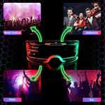 HASTHIP® LED Light Up Glasses For Party LED Glasses For Adults Kids Futuristic Sunglasses Cosplay Costume