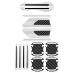 HASTHIP® 16Pcs Car Safety Stickers Cool White Reflective Anti-collision Car Door Stickers Decorative Car Stickers Removable Stickers for Car Door Sill, Door Edge, Handle, Rear Mirror, Rear Trunk
