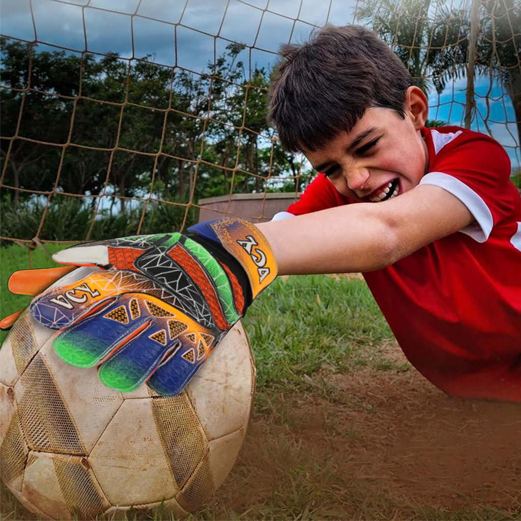 HASTHIP® Soccer Gloves, Goalie Gloves, Goalkeeper Gloves with Fingersave, Ultimate Grip Football Goalie Gloves with Strong Receiver, American Football for Men, Boys, Youth, Adult, Kids