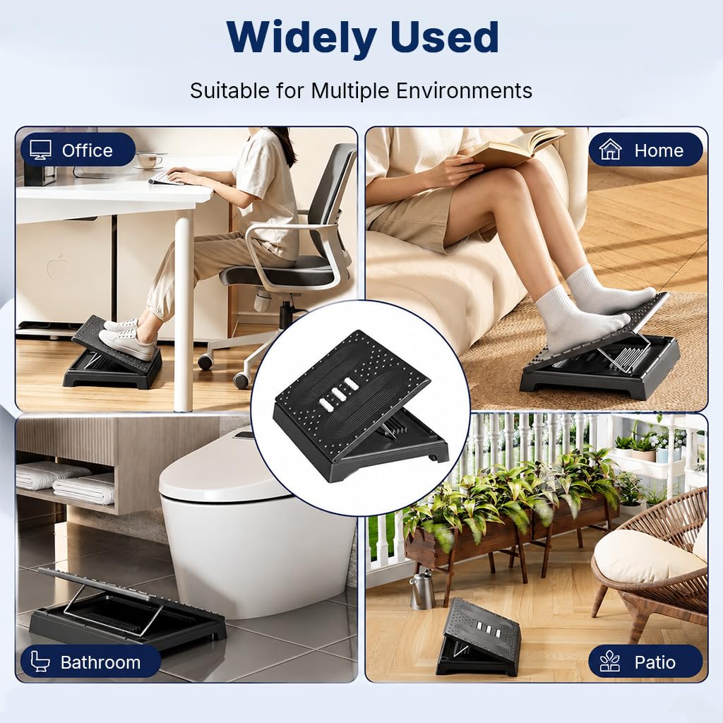 HASTHIP Foot Rest for Under Desk, Ergonomic Adjustable Footrest with 6 Height Levels