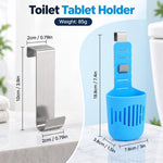 HASTHIP Adjustable Toilet Tank Tablet Holder with Silicone Basket and Rustproof Metal Hooks, Blue
