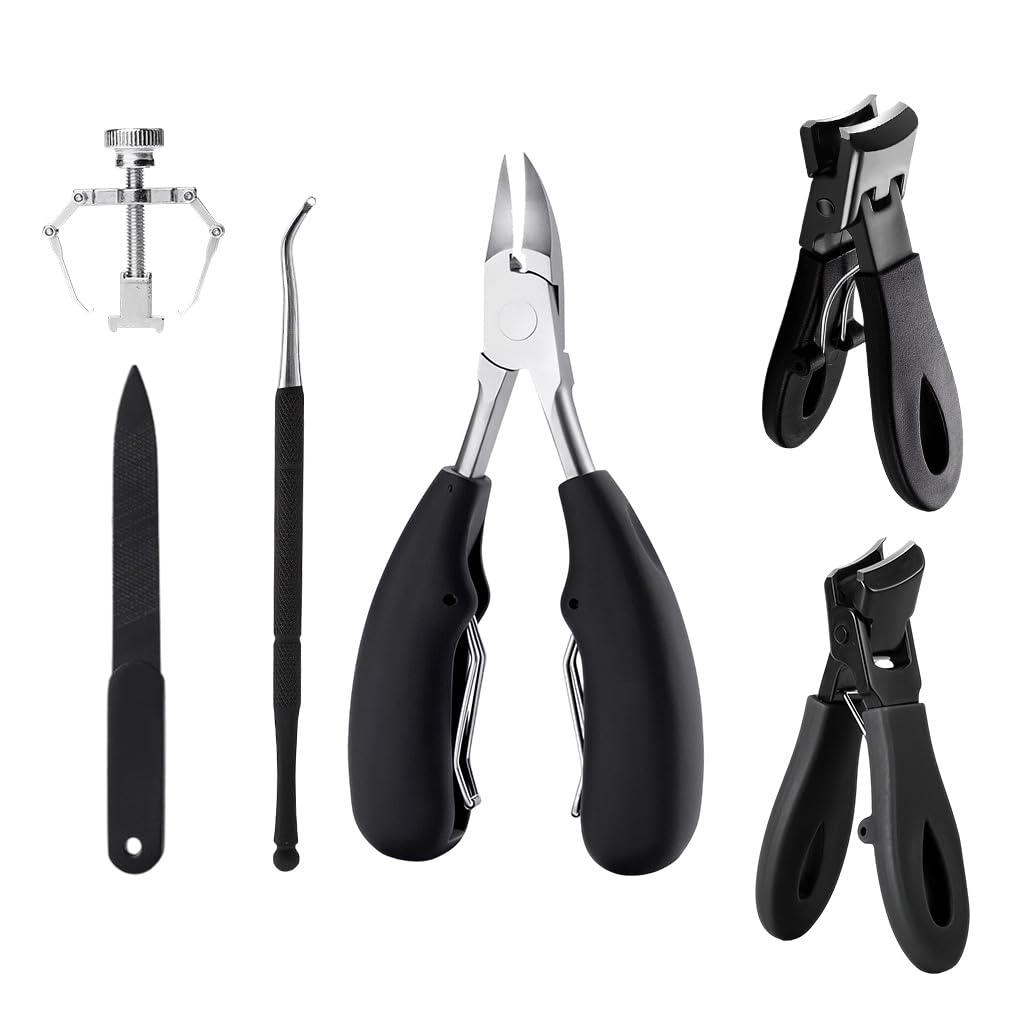 HASTHIP Ingrown Toenail Tools Kit, Wide Jaw Stainless Steel Nail Clippers for Seniors