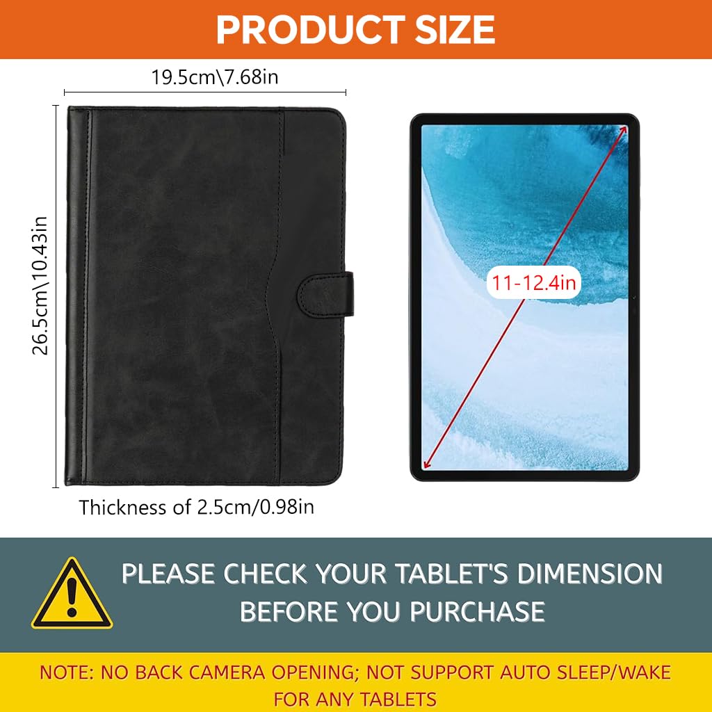 HASTHIP® Funda Universal para Tableta de 11-12.4 Pulgadas, Soporte Multiángulo con Cierre Folio, Protector Compatible con Galaxy Tab A9/A9+/Lenovo/iPad A16/OnePlus Pad, Funda de Cuero