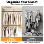 HASTHIP Adjustable Hanging Closet Rod with Telescopic Width and Multi-Level Height Settings