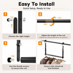 HASTHIP Adjustable Hanging Closet Rod with Telescopic Width and Multi-Level Height Settings