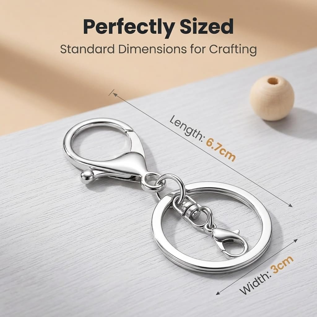 HASTHIP 20-Piece Metal Lobster Claw Clasps and Key Rings for DIY Crafts and Custom Accessories