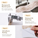 HASTHIP 3D Floral Peel-and-Stick Wallpaper Border, Water-Resistant Trim for Home Interiors