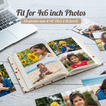 HASTHIP Mini Linen Cover Photo Album with Clear Pockets and Front Window for Personalisation