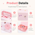 HASTHIP 3-Layer Hair Accessories Organizer Box in Pink with Divided Storage and Built-In Handle