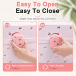 HASTHIP 3-Layer Hair Accessories Organizer Box in Pink with Divided Storage and Built-In Handle