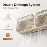 HASTHIP Adhesive Wall-Mount Soap Organizer with Double Drainage for Bathroom and Kitchen