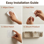 HASTHIP Adhesive Wall-Mount Soap Organizer with Double Drainage for Bathroom and Kitchen