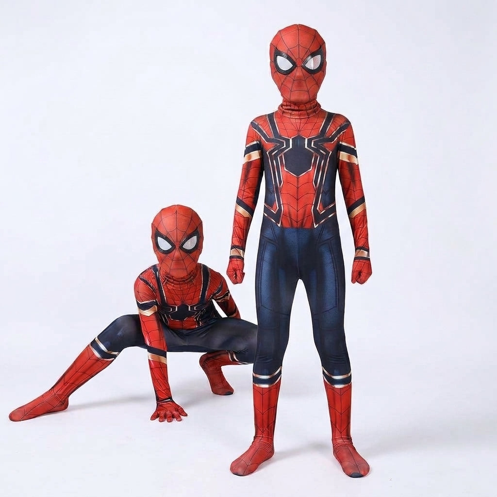 Hasthip® Spiderman Dress Costume For Kids, 3D Prints Spider Man Costume Set, Breathable Spandex Super Hero Fancy Bodysuits For 3-7 Years Gift Party Halloween (Kids M-Height 115-125Cm),Multicolor