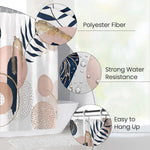 HASTHIP® 4Pcs Bathroom Shower Curtain With Boho Leaf Print - Waterproof Curtain, Toilet Cover, Bathtub & Absorption Foot Mat Combo For Modern Bathroom Décor, Universal Fit, Durable & Stylish Supplies