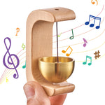 HASTHIP® Beech Wooden Door Chime with Brass Bell, Dopamine Door Bell for Home, Self-Adhesive Magnetic Doorbell, Serene Acoustic for Home & Shop, Shopkeepers Door Chime, Ideal Housewarming Gift