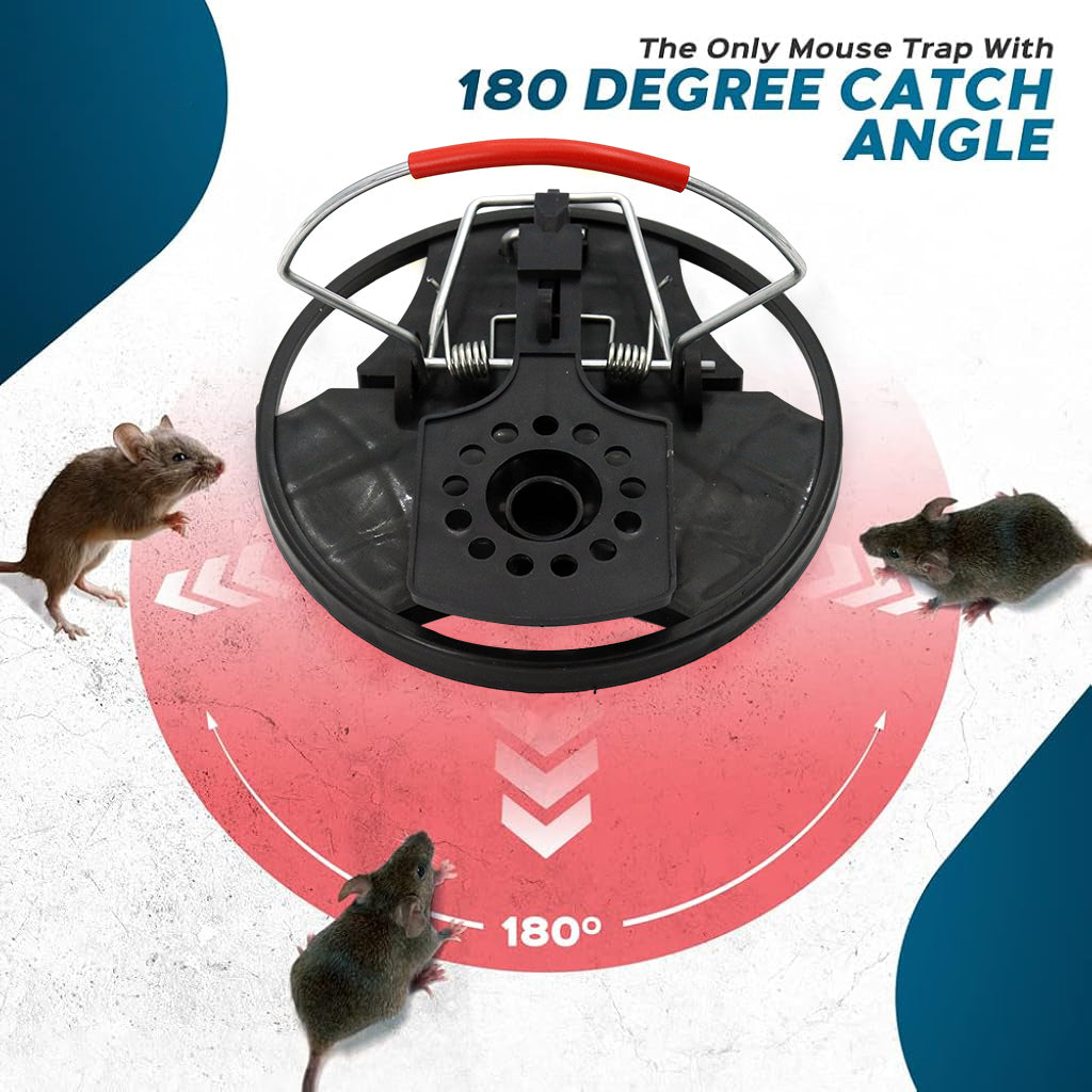 HASTHIP® 2-Pack Mice Trap Mouse Trap Quick Response Snap Trap Reuseable Mouse Trap Disk Strong Spring-loaded Round Mouse Trap for Kitchen, Garage