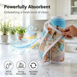 HASTHIP Reusable Kitchen Cleaning Cloth Roll with Hand-Tear, Washable Textured Microfiber Towels